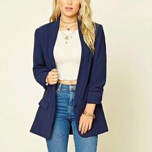 Forever 21 Contemporary Navy Blazer with Pockets